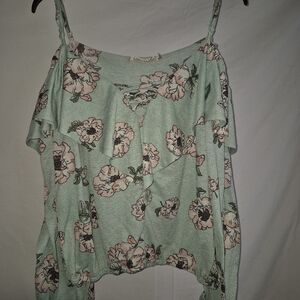 Lush Mint Green Floral Camisole XL